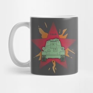 T 34, star and flame Mug